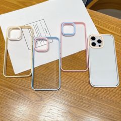 カラーブロック17promaxツートンカラー携帯ケースiPhone15/13proつや消しエッジアクリル16promax溝付き