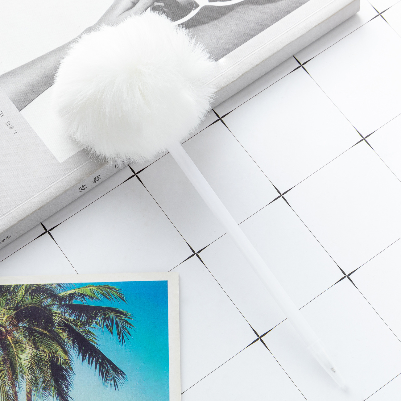 Pluma de bola de plástico creativa de dibujos animados lindo estudiante descompresión mano cuenta pluma al por mayor chica corazón escuela publicidad regalo pluma