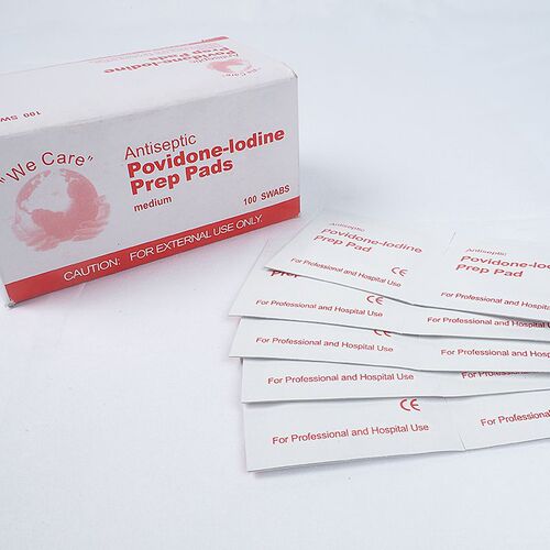 Disposable 100 pieces of iodophor cotton pads for skin and navel cleaning, disinfection and gentle cleaning.
