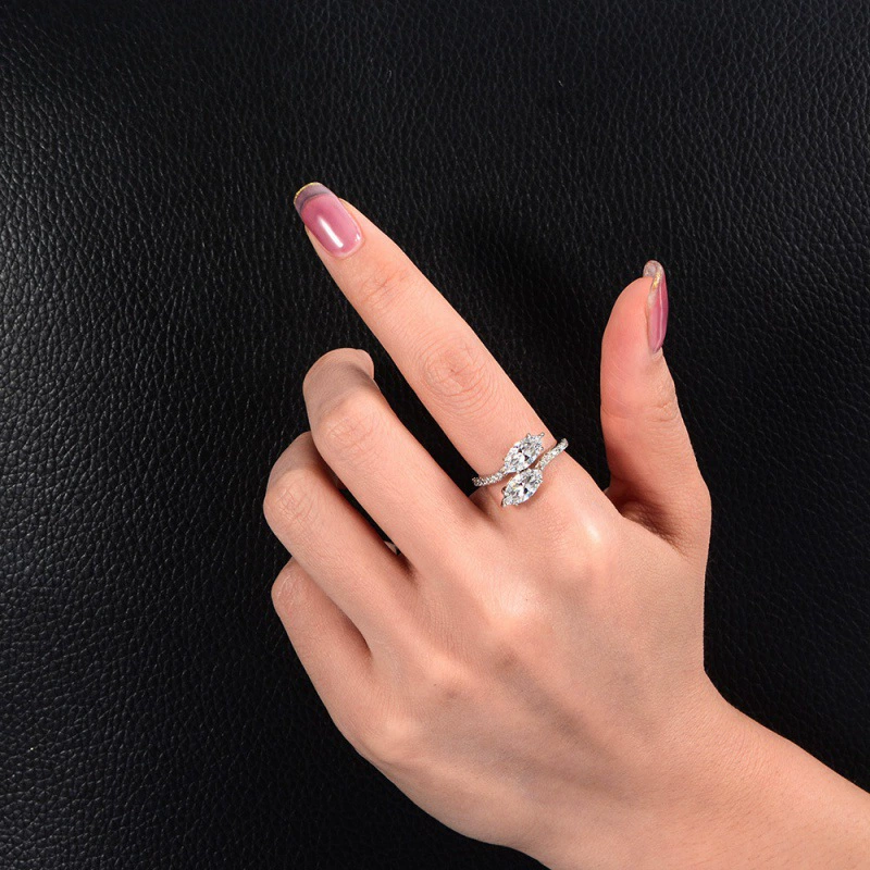 Sophisticated fashionable wedding ring, silver 925 sample