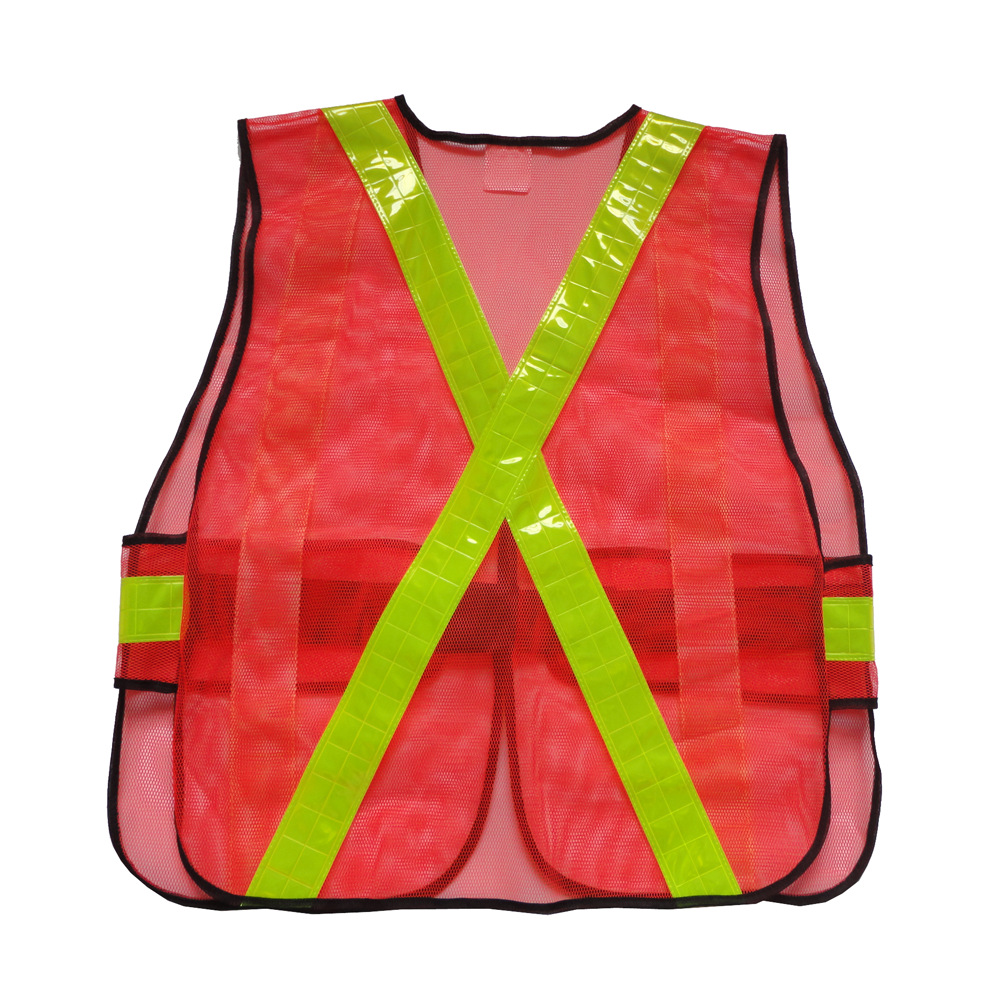 Fabricantes al por mayor 80 gramos de tela de malla reticular chaleco reflectante chaleco de seguridad vial chaleco de PVC tela de malla
