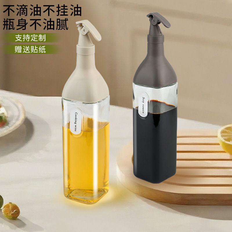批发玻璃油壶防漏油瓶家用厨房用品不挂油酱油醋调料瓶套装油罐壶|undefined
