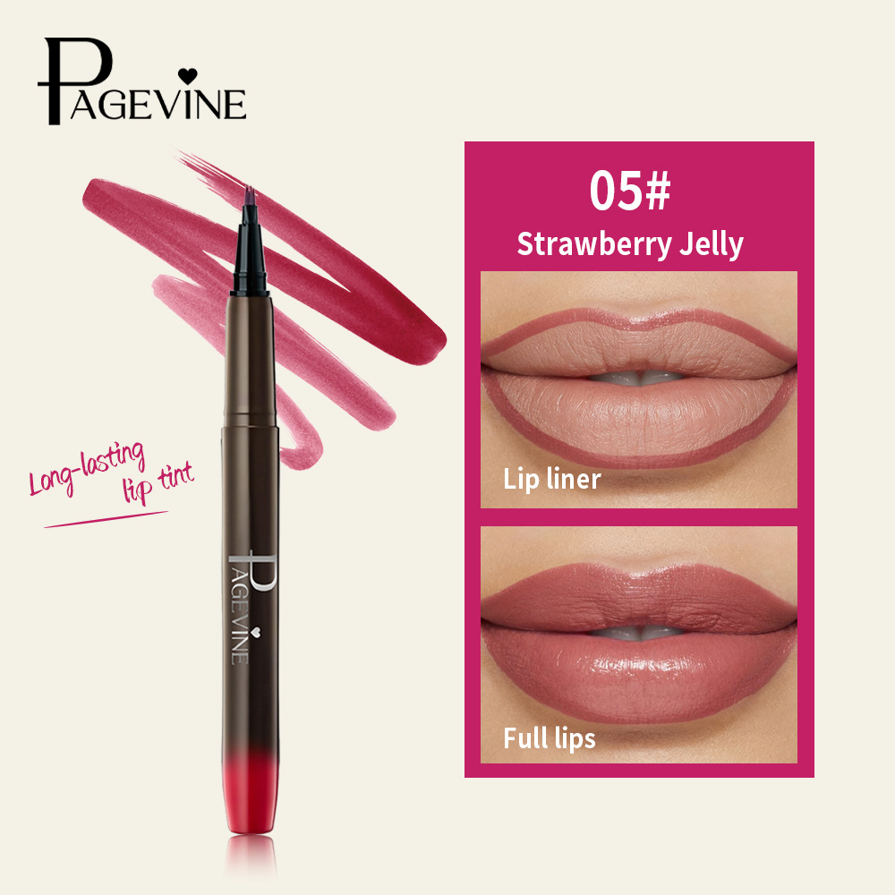 PAGE VINE Brush Lip Liner TK lápiz labial impermeable, anti-contracción, comercio exterior, no decoloración, humectante, suave niebla lápiz labial