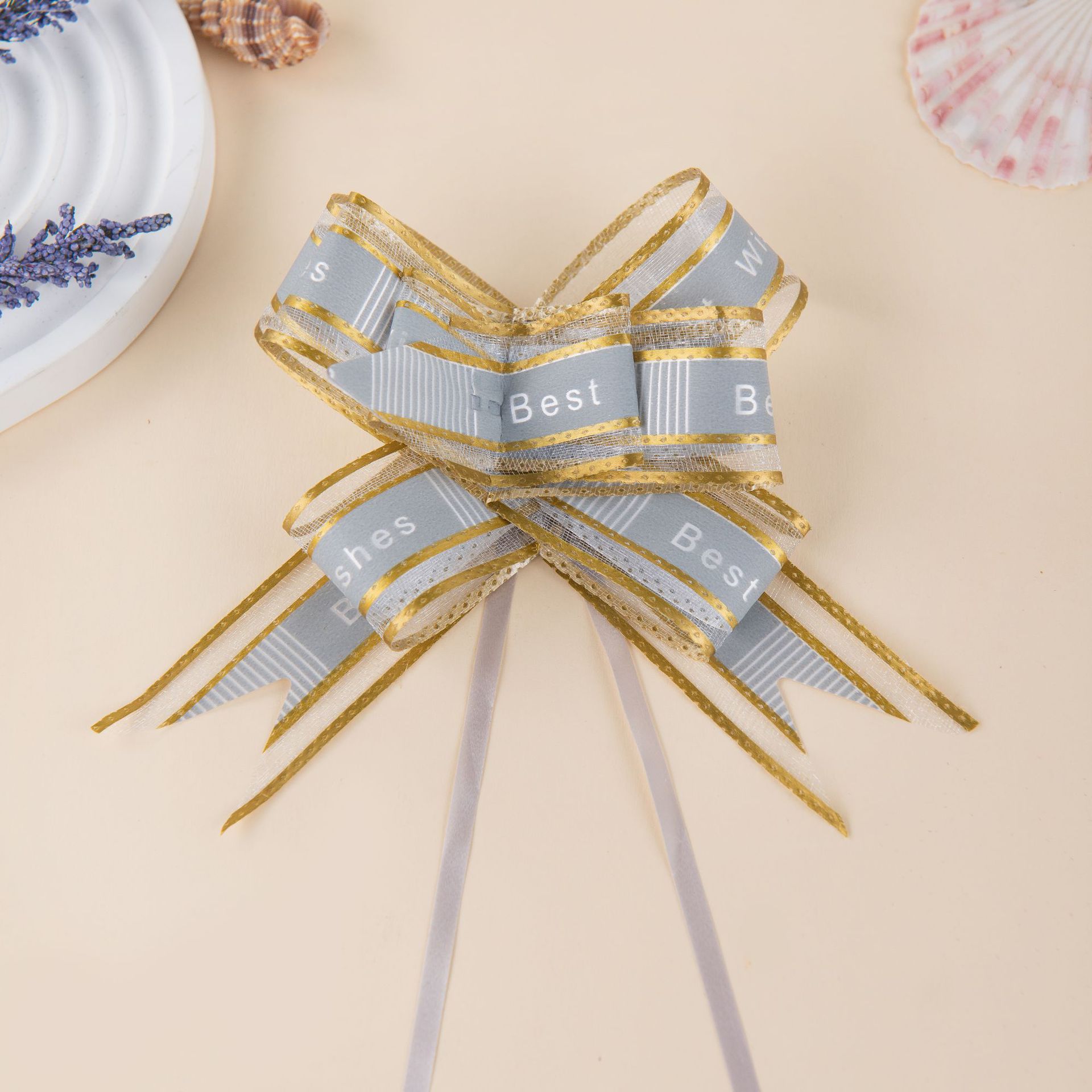 Carta de confesión transfronteriza 30 cinta de hilo de nieve flor dibujada a mano regalo de flores embalaje arco dibujado arreglo floral cinta