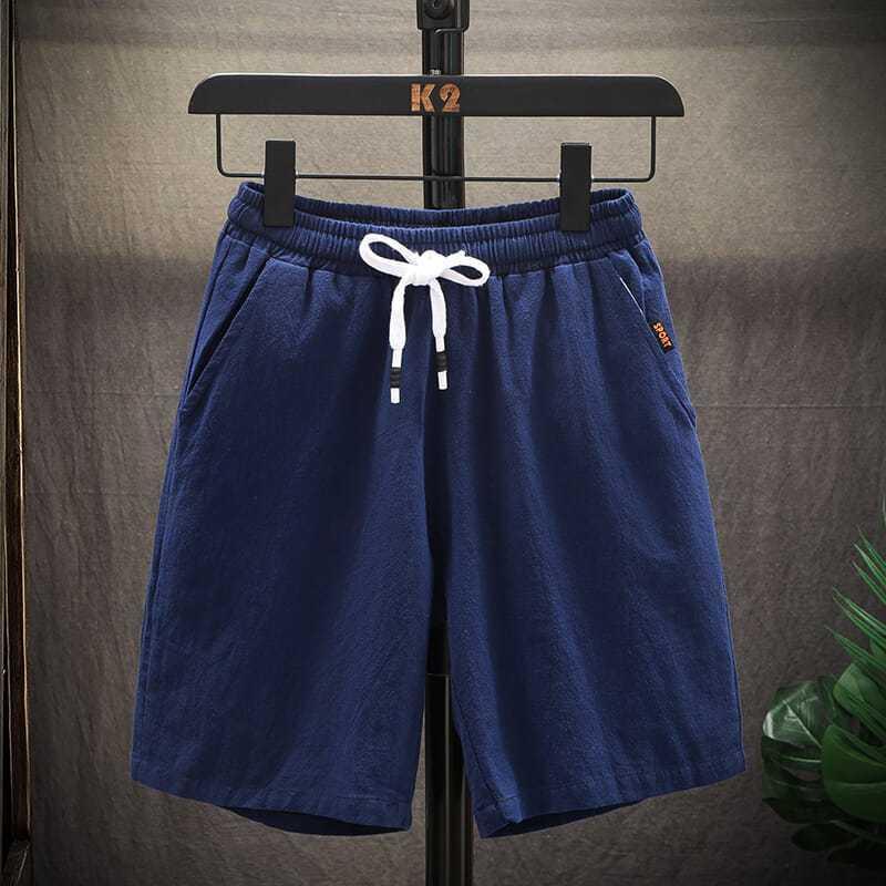 Pantalones cortos, tendencia de verano para hombres, pantalones de cinco puntos para hombres, pantalones delgados, pantalones de playa de gran tamaño sueltos y transpirables casuales
