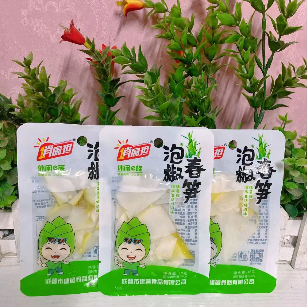 Довольно маринованный перец побеги бамбука 18 г Квашеные и пряные побеги бамбука маринованный перец побеги бамбука Хрустящие побеги бамбука небольшая упаковка закуски открытый пакет готовые к употреблению побеги бамбука