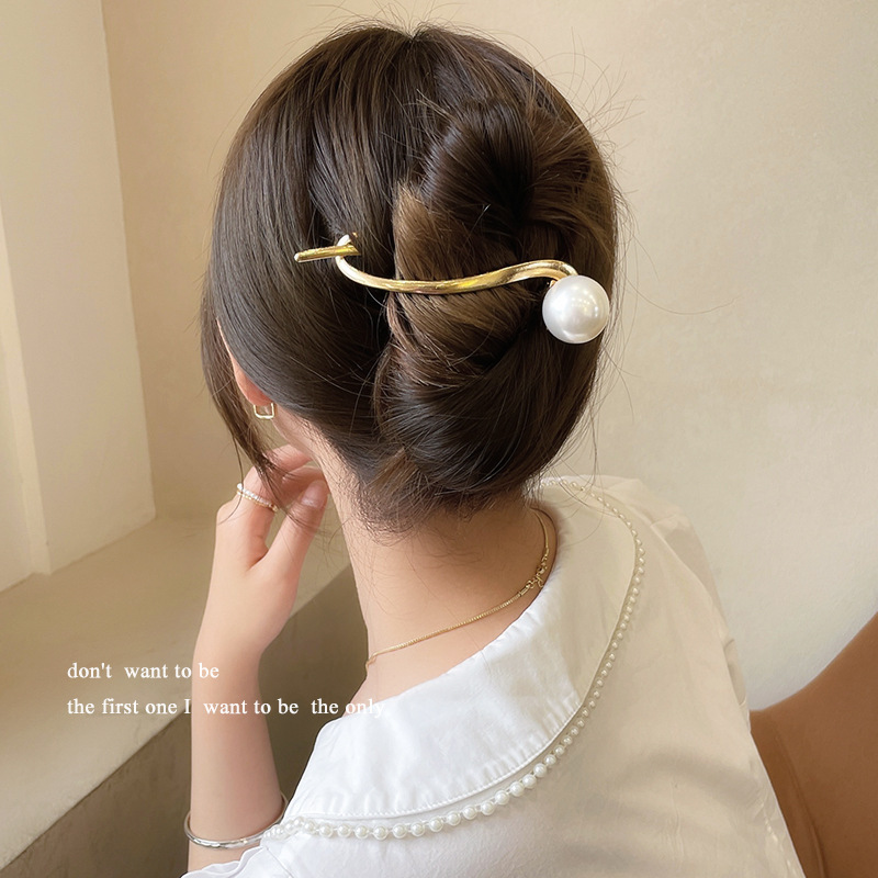 Perla francesa retro cabeza de clip de cabello mujer clip de cabello clip de cabello 2024 nuevo clip de cabello de torsión clip de cabello toque