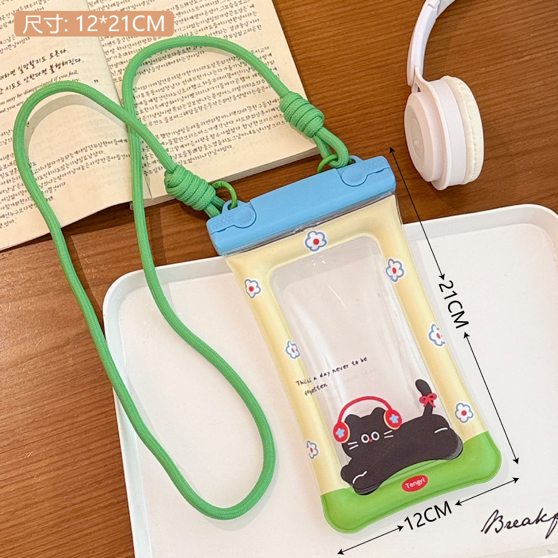 1 # bolsa impermeable para gatitos verde-auriculares