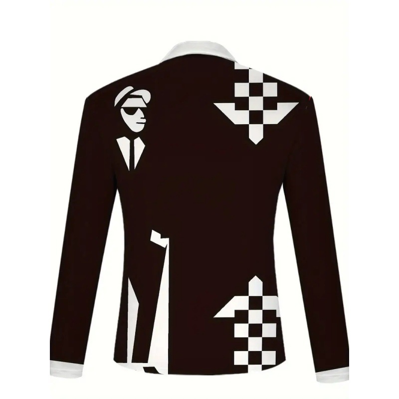 Deportes para hombres malla suelta transpirable manga larga cremallera POLO camisa 2024 venta caliente estampado 3D hombres todo fósforo