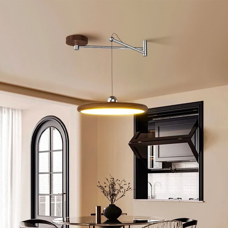 Candelabro de restaurante basculante francés platillo volador retro, lámpara de mesa de comedor simple y moderna, lámpara de espectro completo móvil de diseñador