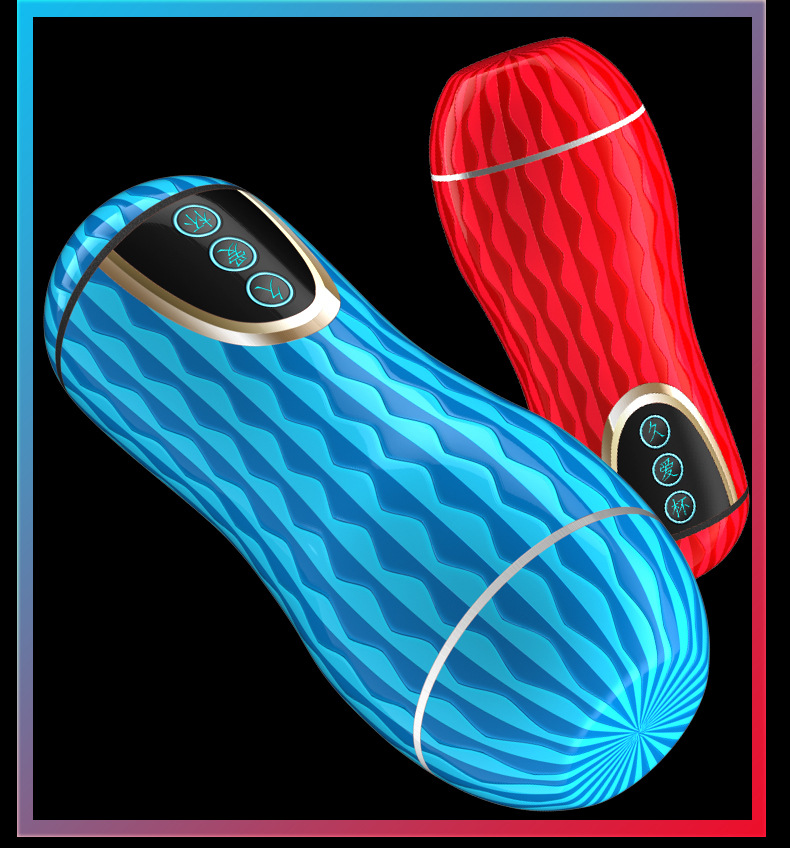 Jiuai Lulu Manual Airplane Cup Male Masturbator in TPE with Red or Blue Options — detail image 8