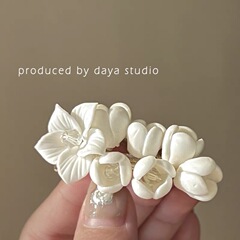 あのジャスミンの超仙フレンチレトロな陶磁器の花のヘアピンを起こします。