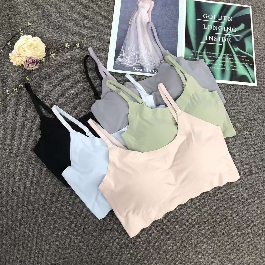 Nueva taza de látex sin marcas de alta calidad, chaleco de dama sin anillo de acero, bra de yoga, ropa interior deportiva, mujer al por mayor