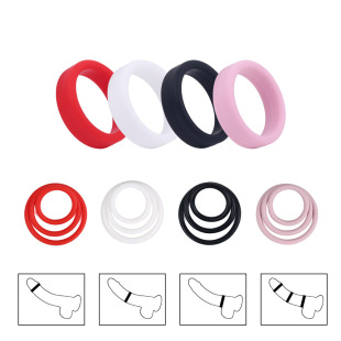 Men's Long-lasting Silicone Essence Locking Ring Special Thick Ring Penis Cover Physical Essence Locking Time Plus Sex Fun for Husband and Wife