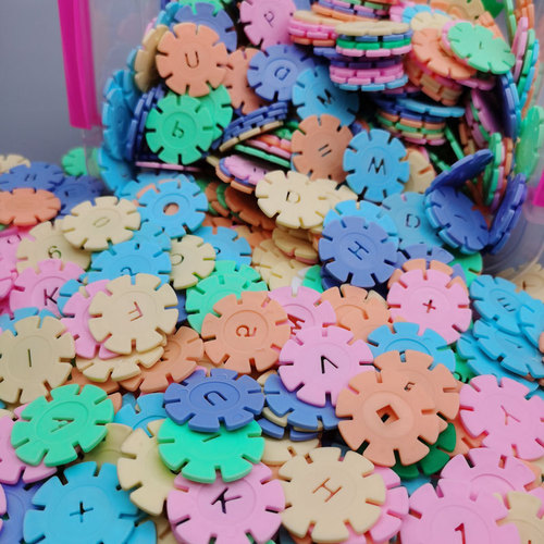 Macaron Color Snowflake Sticker Block Toy Light Color Children's Building Blocks Brain Development Toy Thick Wood Kindergarten