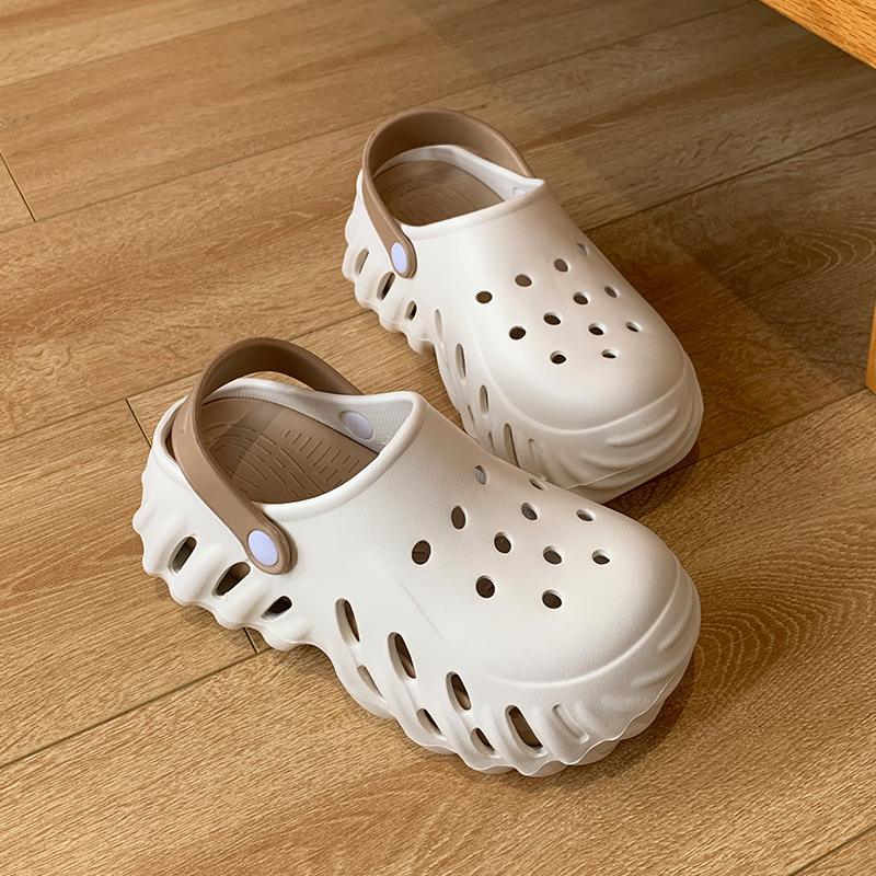 Popular Thick-Soled Clogs for Women, Summer Outdoor Wear, Height-Increasing Eva Non-Slip Trendy Beach Closed-Toe Sandals