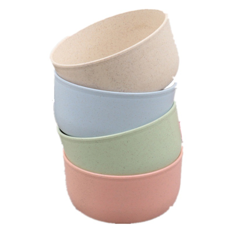 Trigo paja vajilla hogar de los niños arroz sopa tazón cuchara traje de plástico resistente a la caída tazón de fideos instantáneos regalo logotipo impreso