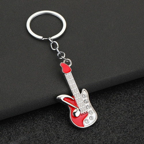 Guitar keychain creative note musical instrument violin piano microphone mark wind pendant event small gift wholesale