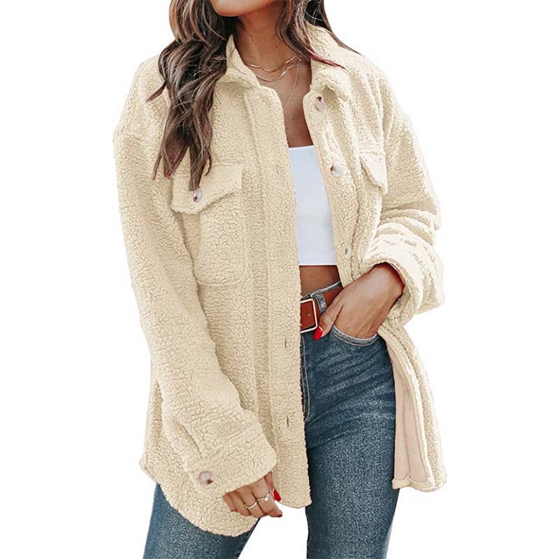 Women's Gender Women's Casual Solid Color Button Single Breasted Coat Woolen Coat