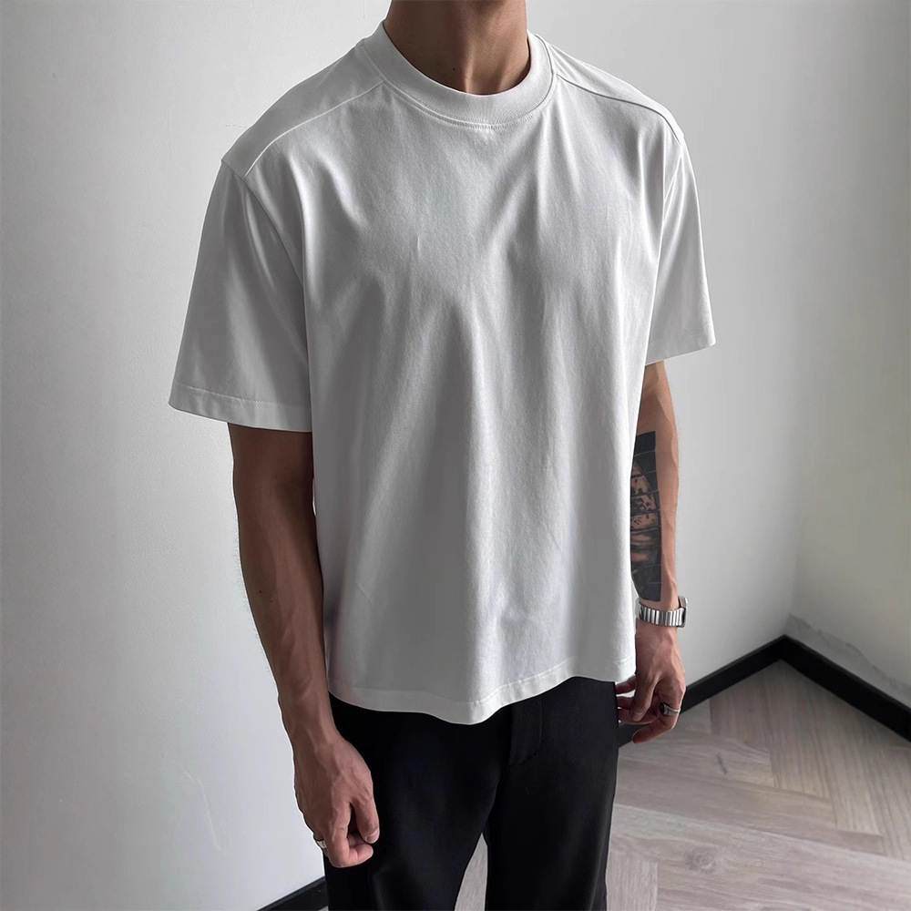 Men's Clothing Men's Quick Drying Short Sleeve T-Shirt Small Neckline Boxy Basic Shoulder Defining Top For Formal & Casual_voghion.com