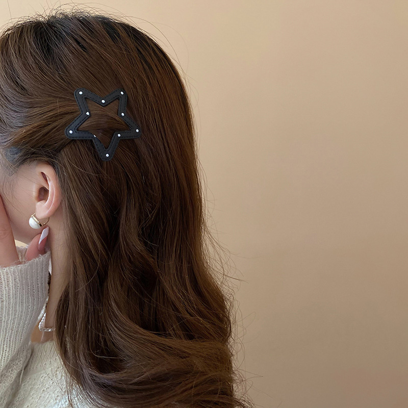 黑白波点星星发夹额前碎发刘海夹可爱通勤BB夹甜酷辣妹潮流发饰女详情25