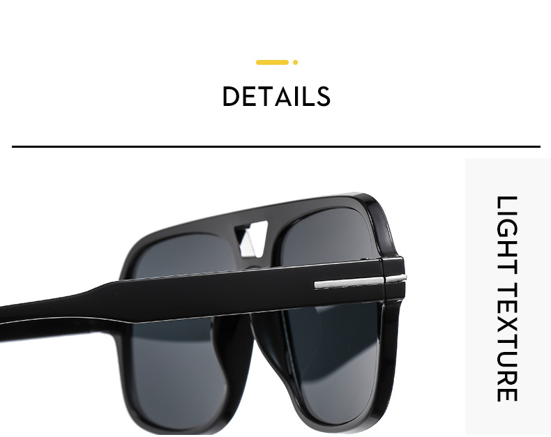 25g Weight Full Frame Glasses Structure Sunglasses Classification PC, UV400 Protection Lens Material Square Glasses Style Travel, Party Occasion Solid Color Pattern All Seasons Season Unisex Gender Streetwear Style Grey, Black Color Streetwear Solid Color PC UV400 Protection Square Full Frame Women's Sunglasses 9