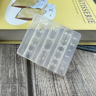 Trendy Popular Nail Art Bow Mold Silicone 3D Relief Nail Decoration DIY Carved Crystal Mold