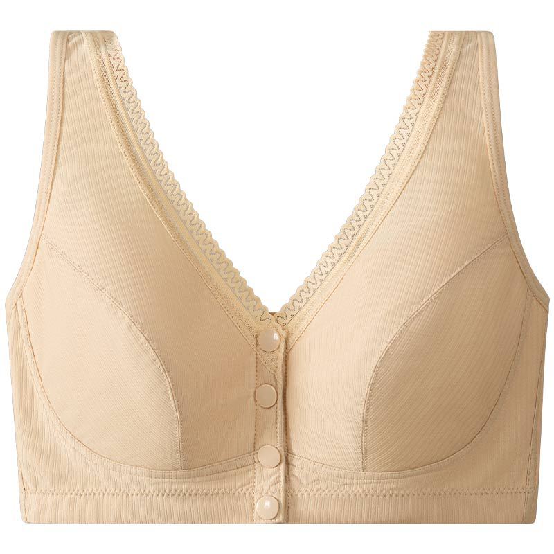 Ropa interior para madres verano delgado sin anillo de acero sujetador con hebilla delantera mujeres de mediana edad y ancianos ropa interior de sujetador estilo chaleco de talla grande