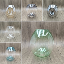 欧式玻璃灯罩三侧凹分子灯客厅吊灯餐厅台灯透明琥珀色渐变灰外壳