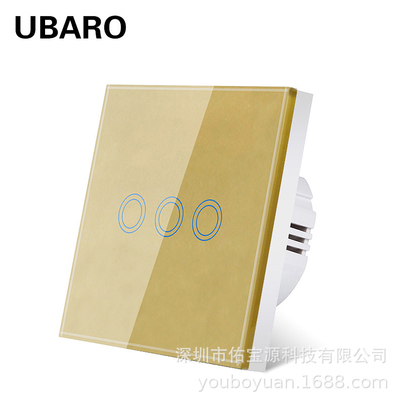 Double round gold triple white background