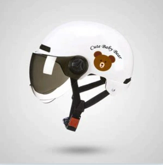 Helmet for Cycling – Motosiklet kaskı (dəbilqə) - whitebear-head-short-tea-lenses