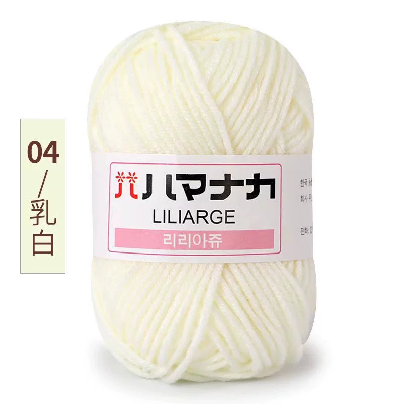 Пряжа Wool LILIARGE, 4-поли́к Milk Cotton, клубки 25 г, 74 цвета — вязание крючком и DIY