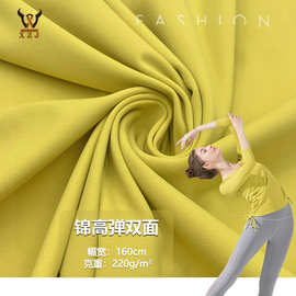 锦高弹双面220G 锦氨弹力运动针织面料 瑜伽服健身套装打底裤布料