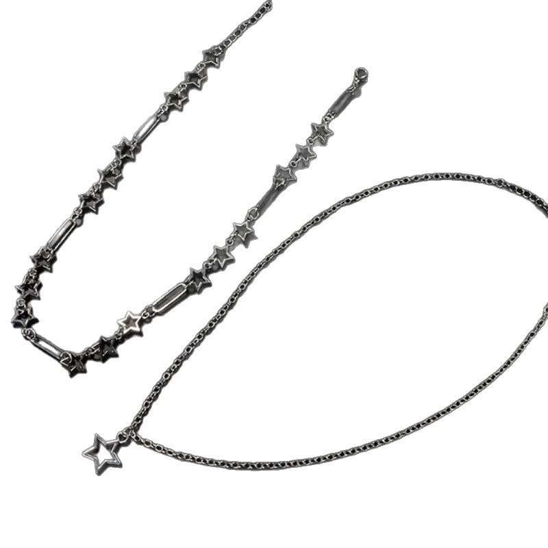 Ensemble de deux colliers étoiles Y2K, colliers superposés tendance, adaptés aux femmes_voghion.com