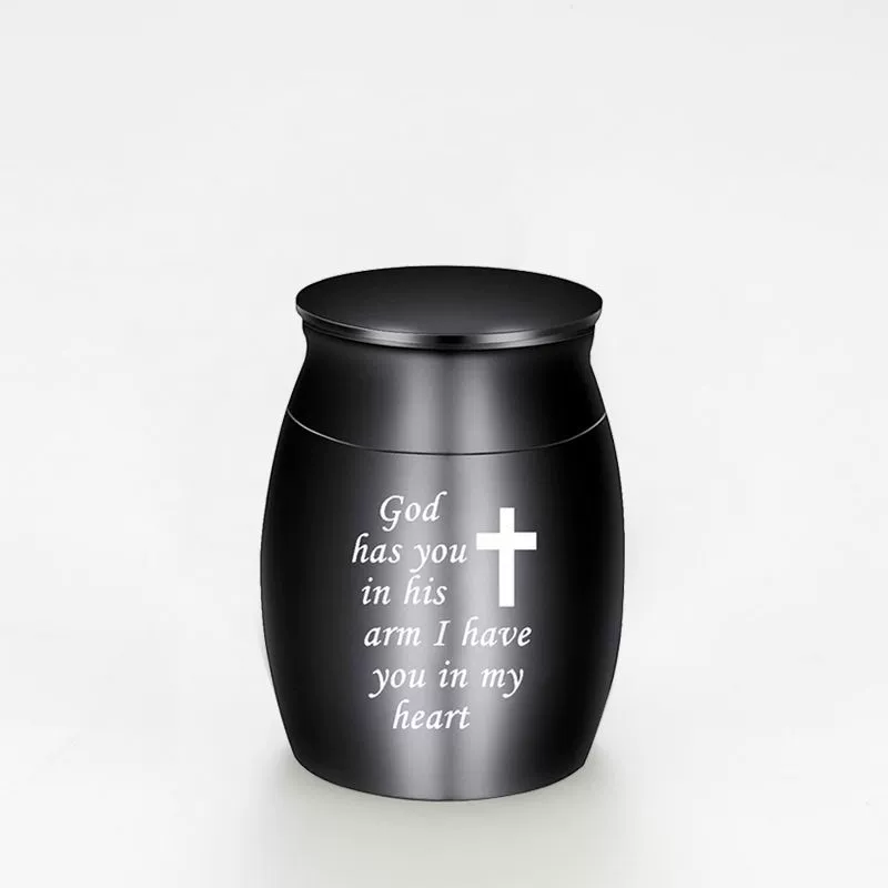 Трансграничная урна для волос для домашних животных металлическая памятная Крестовая вера надпись 30*40 мм из алюминиевого сплава парфюмерная банка