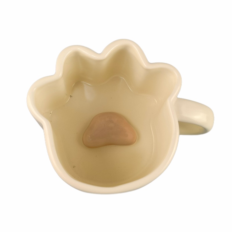 Taza de garra de gato de conejo de dibujos animados simple creativo, taza de café femenino de oficina para el hogar, taza linda de cerámica de agua potable