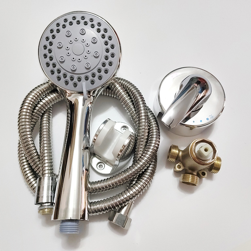 Wholesale Electric Water Heater Accessories, Electroplated Mixing Valve, Multi-Function Shower Head Set, Metal Shower Pipe, Surface-Mounted