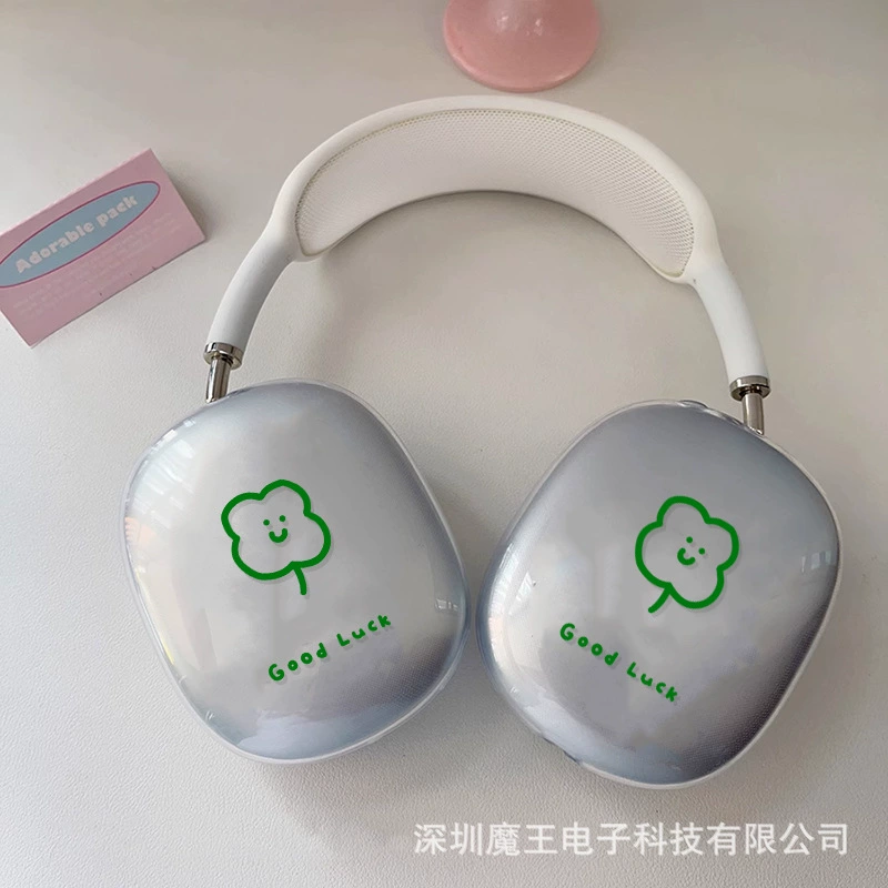 Creative Four-Leaf Clover Suitable for Airpodsmaxtpu Apple Headphone Cover Head-Mounted Bluetooth Headset Headset Soft Shell