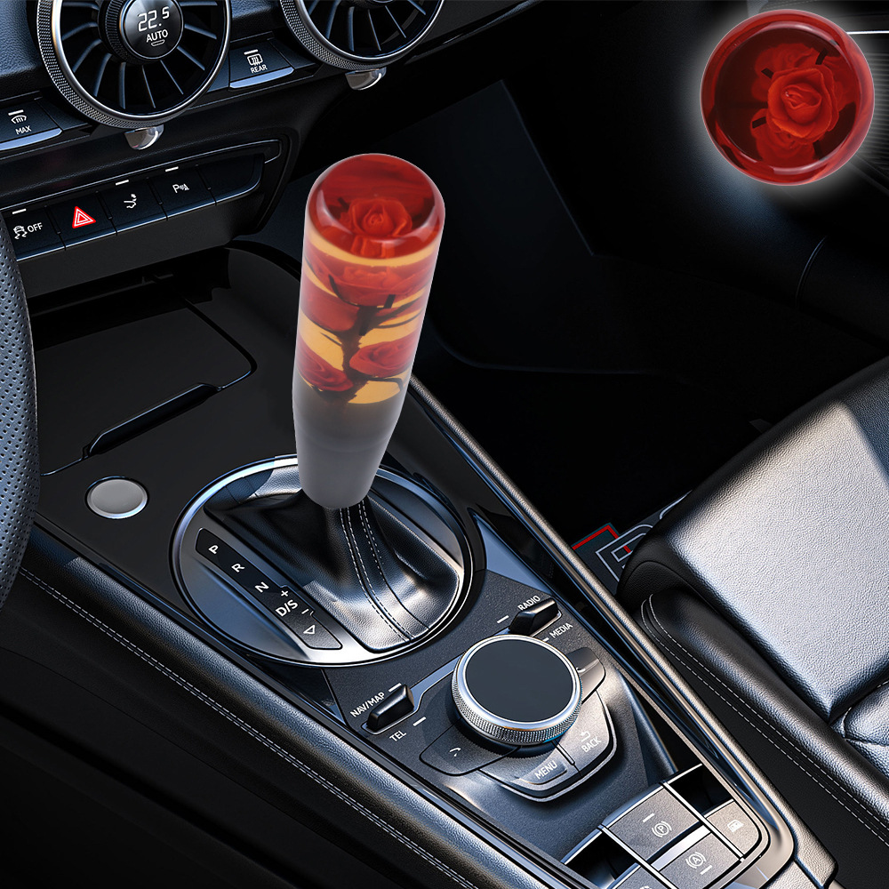 Car modification universal acrylic personality crystal rose gear head shift manual gear shift lever head