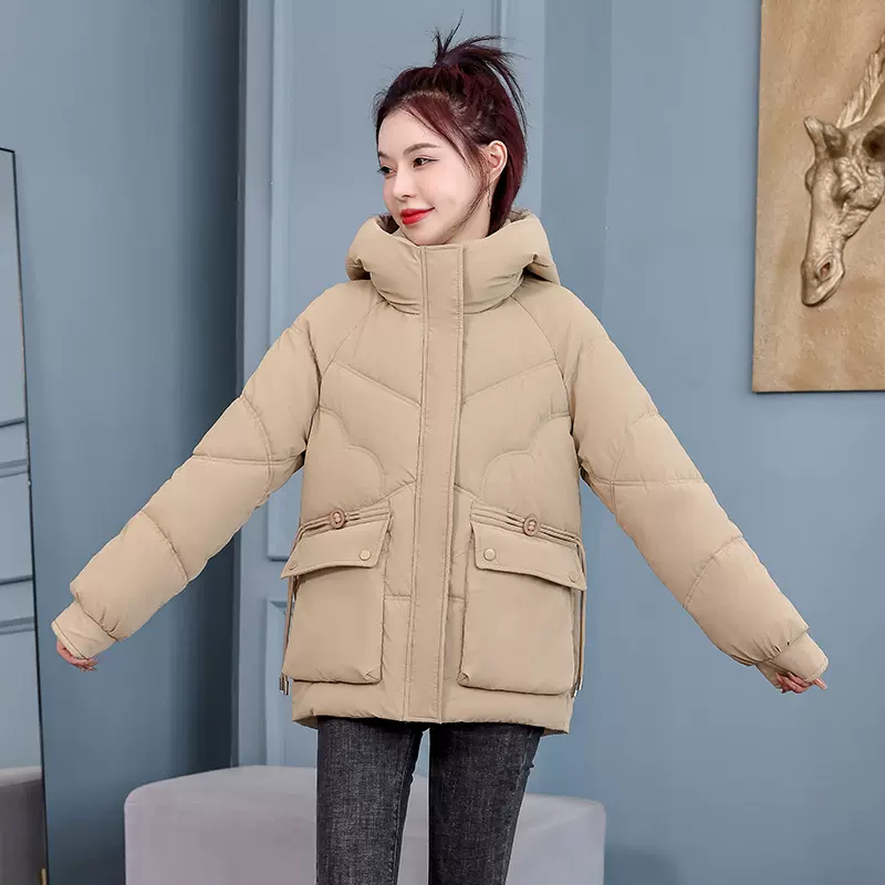 中长款羽绒棉服女韩版时尚学生面包服洋气宽松加厚棉衣免洗女棉袄