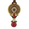 Ethnic earrings, golden pendant, ethnic style, boho style, with gem