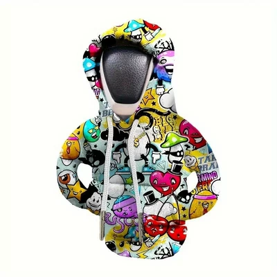 Sürətlər qutusu və əl tormozu başlıqları hoodie, protects the gear lever - white-graffiti
