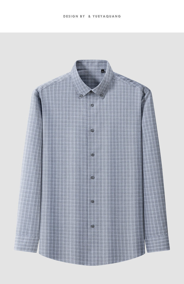 Áo sơ mi nam dài tay 100% cotton 200 sợi chống nhăn họa tiết kẻ sọc kẻ caro phong cách công sở — Họa tiết kẻ caro hồng đào - Tay dài - Cổ cài khuy 301, Kẻ caro nâu xanh - Dài tay - Cổ cài khuy 309, Kẻ sọc xanh lá - Tay dài - Cổ cài khuy 307, Lan Tiểu Cát - Áo dài tay - Cổ cài khuy 308 chi tiết 29