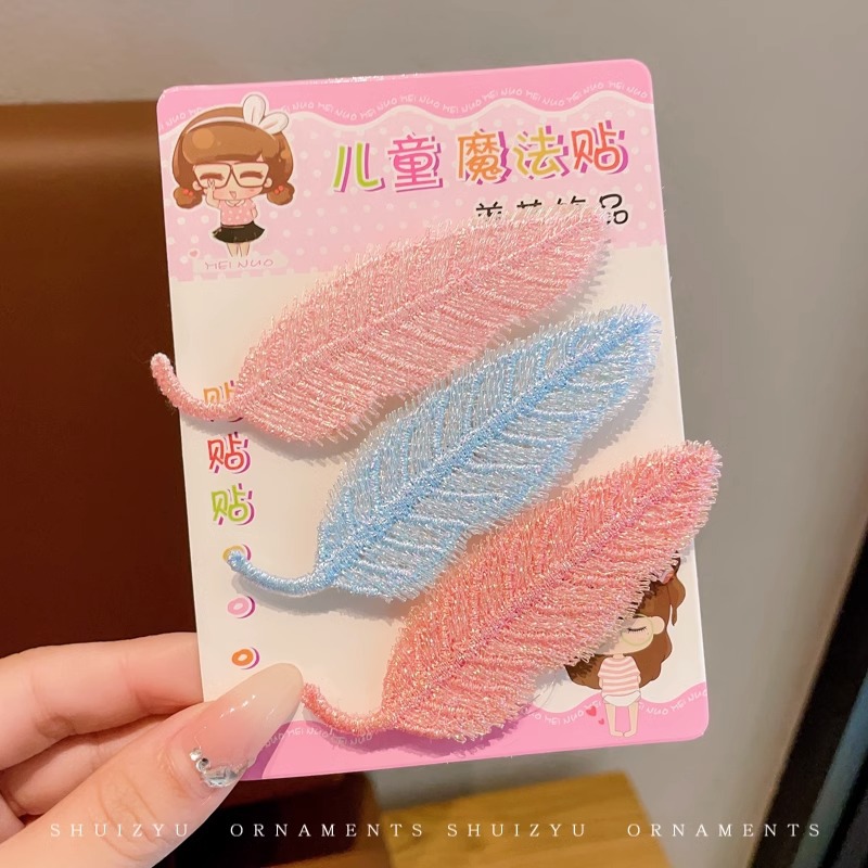 El pelo roto de las niñas artefacto de dibujos animados Velcro bebé de las niñas Linda horquilla sin costuras no duele el pelo flequillo accesorios para el cabello pegajoso