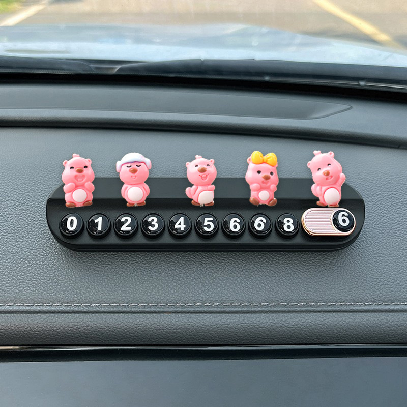 Nuevos adornos de coche de resina Beaver Hill Adornos de la pantalla de navegación de la consola central del coche de dibujos animados Adornos de la cabeza