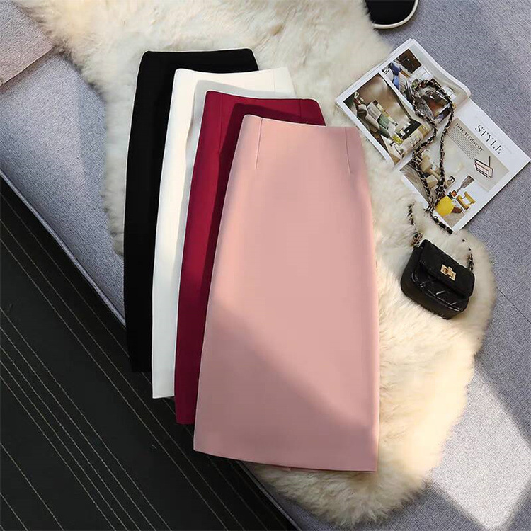 Suit Skirt Women's Mid-length Straight Skirt Draped Summer 2025 Small Commuter Style Split Hip Skirt