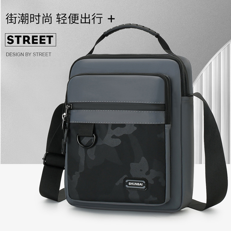 Bolso cruzado multifuncional para hombre, bolso de hombro deportivo sencillo para exteriores, bolso de mano moderno de gran capacidad para hombre