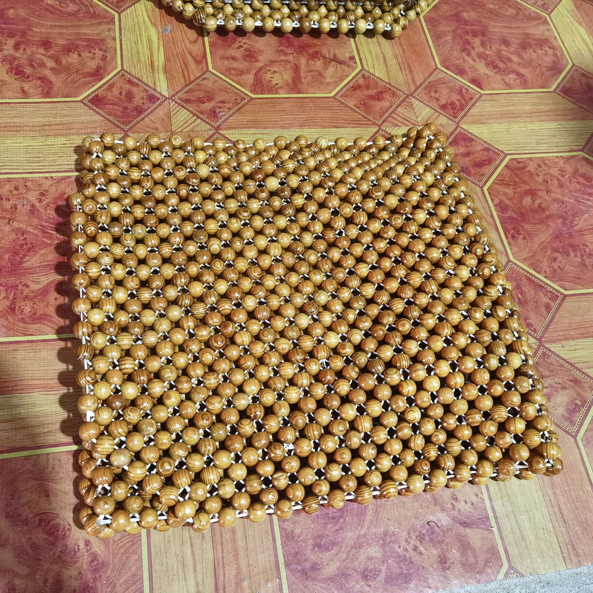 Cross-border Summer Car Cushion Wooden Bead Cool Mat Summer Cool Breathable and Ventilated Single Piece Summer Universal Bead Seat Cushion for Car