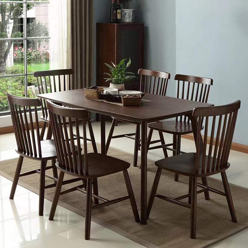 Mesa de comedor y silla combinación una Mesa seis sillas simple pequeño apartamento nórdico madera maciza rectangular casa 6 personas 4 personas mesa de comedor