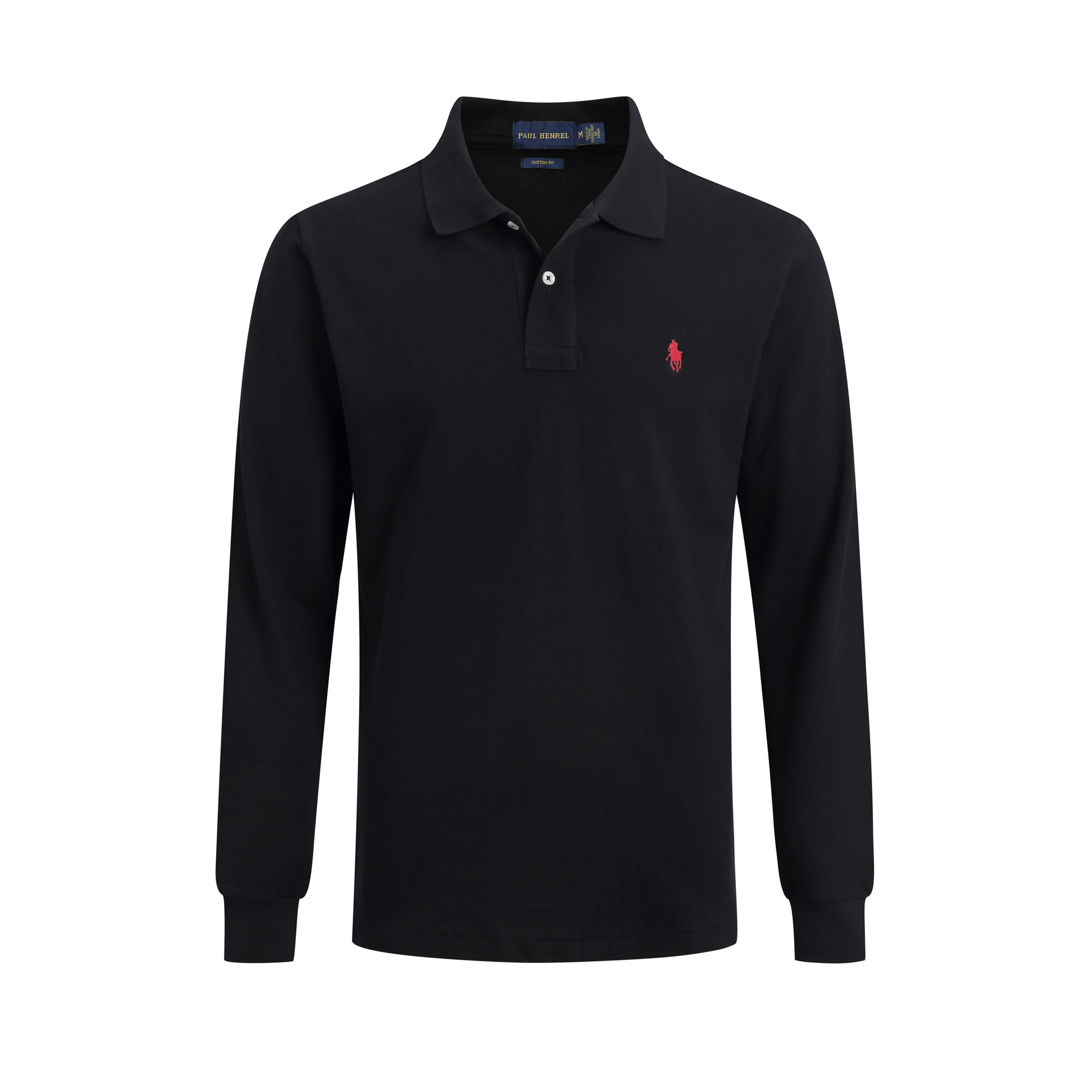 high quality RL Paul Pony Mark Men's Long-sleeved Polo Shirt Pure Cotton Lapel T-shirt Long-sleeved Men's Casual Polo Shirt